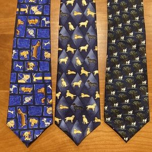 Silk Vintage Ties- 3 Different Dog Patterns!